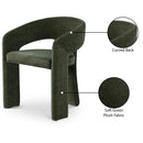 Meridian Rendition Green Plush Fabric Dining Chair IMAGE 9