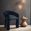 Meridian Rendition Navy Plush Fabric Dining Chair IMAGE 2