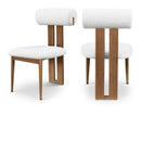  Meridian Dario Cream Boucle Fabric Upholstered Dining Chair IMAGE 1