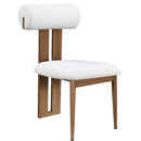  Meridian Dario Cream Boucle Fabric Upholstered Dining Chair IMAGE 3