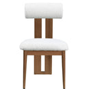  Meridian Dario Cream Boucle Fabric Upholstered Dining Chair IMAGE 4