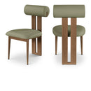  Color_Green/ Walnut -- Dario Green Vegan Leather Upholstered Dining Chair IMAGE 1