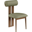  Color_Green/ Walnut -- Dario Green Vegan Leather Upholstered Dining Chair IMAGE 3
