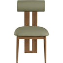  Color_Green/ Walnut -- Dario Green Vegan Leather Upholstered Dining Chair IMAGE 4