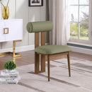  Color_Green/ Walnut -- Dario Green Vegan Leather Upholstered Dining Chair IMAGE 7