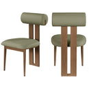  Color_Green/ Walnut -- Dario Green Vegan Leather Upholstered Dining Chair IMAGE 8