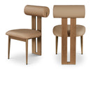 Color_Tan/ Walnut -- Dario Tan Vegan Leather Upholstered Dining Chair IMAGE 1