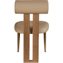  Color_Tan/ Walnut -- Dario Tan Vegan Leather Upholstered Dining Chair IMAGE 2