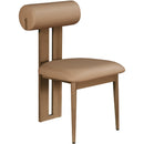  Color_Tan/ Walnut -- Dario Tan Vegan Leather Upholstered Dining Chair IMAGE 3