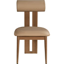  Color_Tan/ Walnut -- Dario Tan Vegan Leather Upholstered Dining Chair IMAGE 4