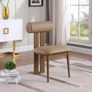  Color_Tan/ Walnut -- Dario Tan Vegan Leather Upholstered Dining Chair IMAGE 8