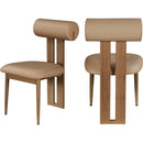  Color_Tan/ Walnut -- Dario Tan Vegan Leather Upholstered Dining Chair IMAGE 9