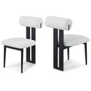  Color_Black/ Cream -- Dario Cream Boucle Fabric Upholstered Dining Chair IMAGE 1