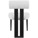  Color_Black/ Cream -- Dario Cream Boucle Fabric Upholstered Dining Chair IMAGE 2