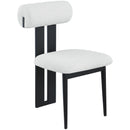  Color_Black/ Cream -- Dario Cream Boucle Fabric Upholstered Dining Chair IMAGE 3