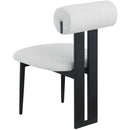  Color_Black/ Cream -- Dario Cream Boucle Fabric Upholstered Dining Chair IMAGE 6