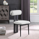  Color_Black/ Cream -- Dario Cream Boucle Fabric Upholstered Dining Chair IMAGE 8