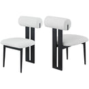  Color_Black/ Cream -- Dario Cream Boucle Fabric Upholstered Dining Chair IMAGE 9