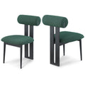  Color_Green -- Dario Green Boucle Fabric Upholstered Dining Chair IMAGE 1