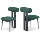  Color_Green -- Dario Green Boucle Fabric Upholstered Dining Chair IMAGE 1