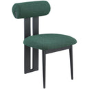  Color_Green -- Dario Green Boucle Fabric Upholstered Dining Chair IMAGE 3