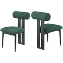  Color_Green -- Dario Green Boucle Fabric Upholstered Dining Chair IMAGE 9