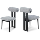  Color_Grey -- Dario Grey Boucle Fabric Upholstered Dining Chair IMAGE 1