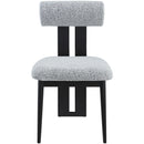  Color_Grey -- Dario Grey Boucle Fabric Upholstered Dining Chair IMAGE 4