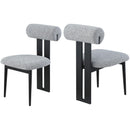  Color_Grey -- Dario Grey Boucle Fabric Upholstered Dining Chair IMAGE 9