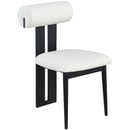  Color_Black/ Cream -- Dario Cream Vegan Leather Upholstered Dining Chair IMAGE 3