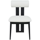  Color_Black/ Cream -- Dario Cream Vegan Leather Upholstered Dining Chair IMAGE 4