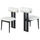  Color_Black/ Cream -- Dario Cream Vegan Leather Upholstered Dining Chair IMAGE 9