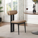 Color_Tan -- Dario Tan Vegan Leather Upholstered Dining Chair IMAGE 8