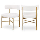  Color_Cream/ Gold -- Rivage Cream Linen Textured Fabric Upholstered Dining Chair IMAGE 1