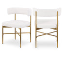 Meridian Rivage Cream Durable Linen Textured Fabric Dining Chair IMAGE 1