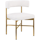 Color_Cream/ Gold -- Rivage Cream Linen Textured Fabric Upholstered Dining Chair IMAGE 3