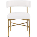 Color_Cream/ Gold -- Rivage Cream Linen Textured Fabric Upholstered Dining Chair IMAGE 4