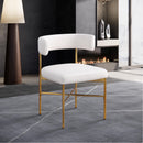  Color_Cream/ Gold -- Rivage Cream Linen Textured Fabric Upholstered Dining Chair IMAGE 8