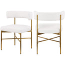 Meridian Rivage Cream Durable Linen Textured Fabric Dining Chair IMAGE 9