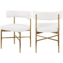  Color_Cream/ Gold -- Rivage Cream Linen Textured Fabric Upholstered Dining Chair IMAGE 9