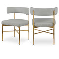  Color_Grey -- Rivage Grey Linen Textured Fabric Upholstered Dining Chair IMAGE 1