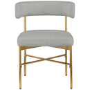 Color_Grey -- Rivage Grey Linen Textured Fabric Upholstered Dining Chair IMAGE 4