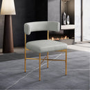  Color_Grey -- Rivage Grey Linen Textured Fabric Upholstered Dining Chair IMAGE 8