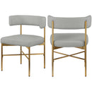  Color_Grey -- Rivage Grey Linen Textured Fabric Upholstered Dining Chair IMAGE 9