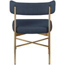  Color_Navy -- Rivage Navy Linen Textured Fabric Upholstered Dining Chair IMAGE 2