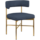  Color_Navy -- Rivage Navy Linen Textured Fabric Upholstered Dining Chair IMAGE 3