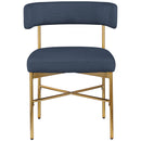  Color_Navy -- Rivage Navy Linen Textured Fabric Upholstered Dining Chair IMAGE 4