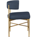  Color_Navy -- Rivage Navy Linen Textured Fabric Upholstered Dining Chair IMAGE 5