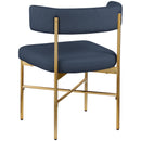  Color_Navy -- Rivage Navy Linen Textured Fabric Upholstered Dining Chair IMAGE 6