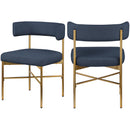  Color_Navy -- Rivage Navy Linen Textured Fabric Upholstered Dining Chair IMAGE 9